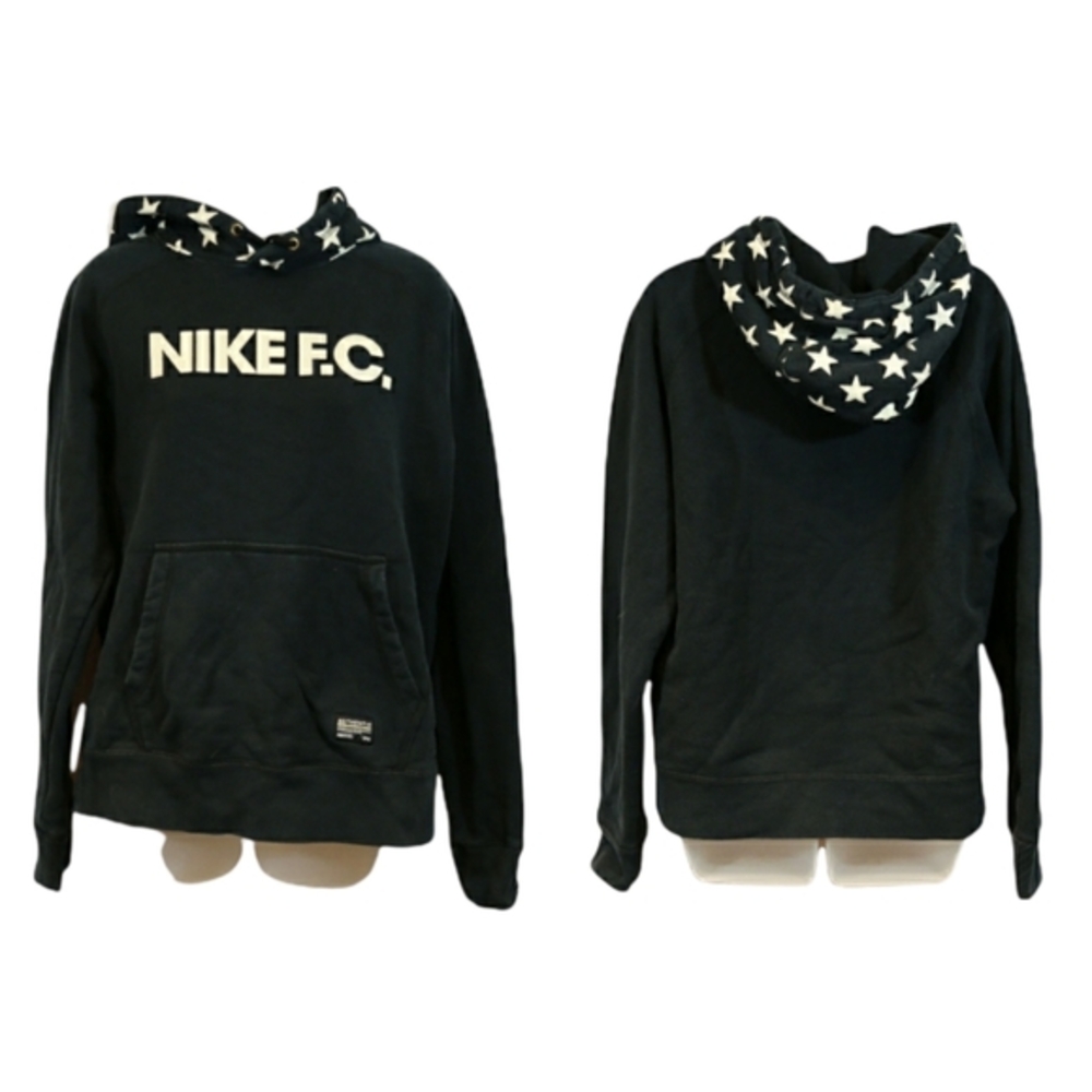 Nike F.C. Star Hood Vintage Sweatshirt Spell Out Logo Hoodie Medium